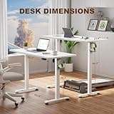 Veken 55 Inch Large Electric Standing Desk,Sit to Stand Up, Heights Adjustable, Work Home Office Computer Table for Study, Walking Pad, Writing, and Games, Wooden Desktop Desks, White 3