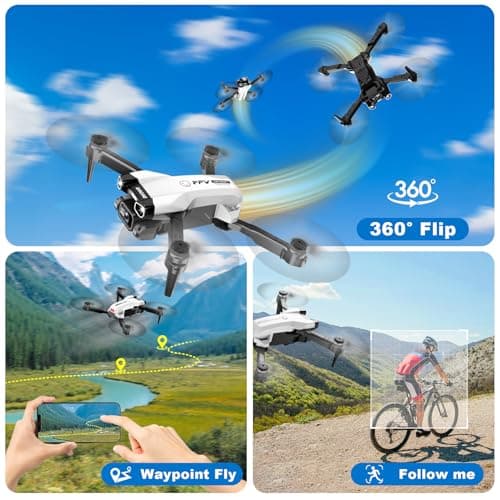 1080P Mini Drone with Camera, Drone for Beginners with Light, WiFi Transmission, One Key Start, Gestures Selfie, Waypoint Fly, 3D Flip, Headless Mode and App Control 4