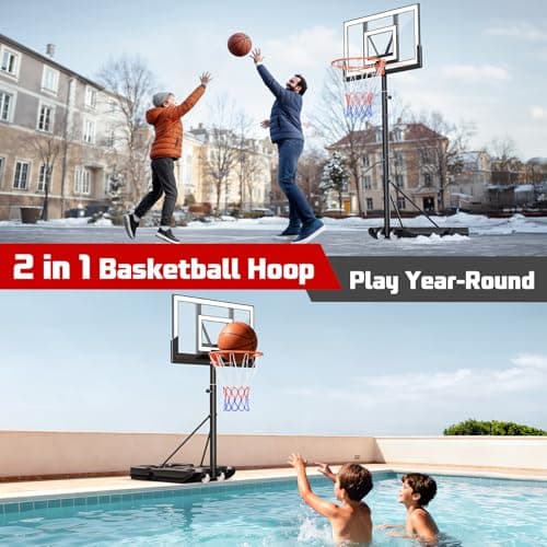 Yohood Basketball Hoop Outdoor 10FT with Shatterproof 40 Inch Backboard, Portable Basketball Hoop Goal System for Kids/Youth/Adults in Backyard/Driveway/Indoor 4