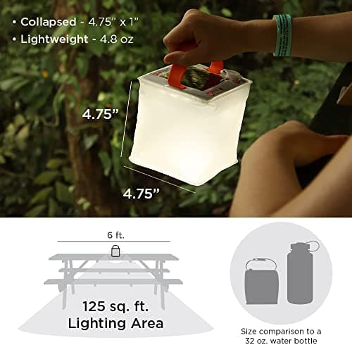 LuminAID Solar Camping Lantern - Inflatable LED Lamp Perfect for Camping, Hiking, Travel and More - Emergency Light for Power Outages, Hurricane, Survival Kits - As Seen on Shark Tank 4