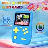 32 Bit Handheld Game for Kids Preloaded 139 Retro Video Games, 3.0'' IPS Screen and Rechargeable Battery Portable Gaming System, Mini Travel Electronic Toy Gifts for Boys Girls (Blue) 2