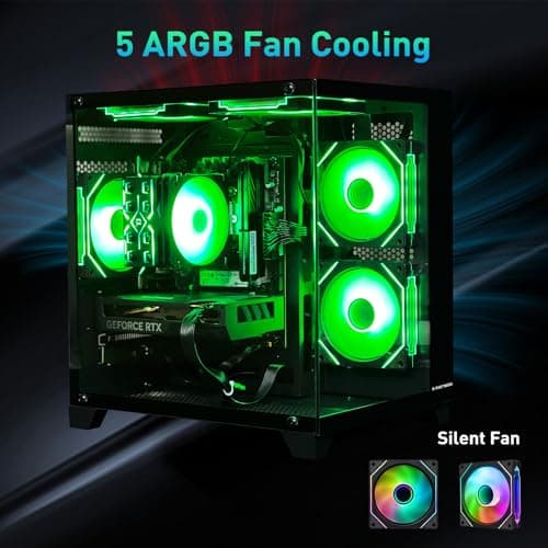 ALCPOK Gaming PC Desktop Computer,Core i5 14400F 2.5GHz RTX 5060 8G GDDR7,32GB 3200Mhz RAM 1TB NVME.2 SSD,550W Bronze PSU,Prebuilt PC Tower for Office Gaming 4