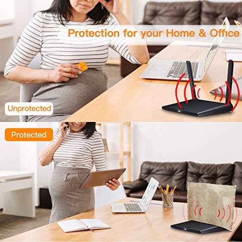 WiFi Router EMF Protection Cover, Radiation Shielding Faraday Cage for Router, 99.999% Blocking, 13.8"x15.7" 2