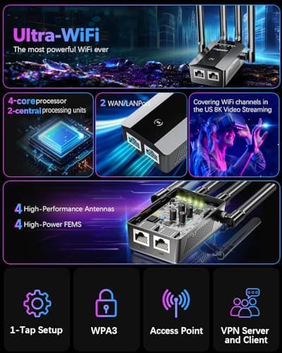 2026 New WiFi Extender Signal Booster, Long Range up to 13355Sq.ft, Wireless Internet Repeater Routers Signal Amplifier for Home, Office, Garage, 8X Faster Access Point with Ethernet Port, 1-Tap Setup 4