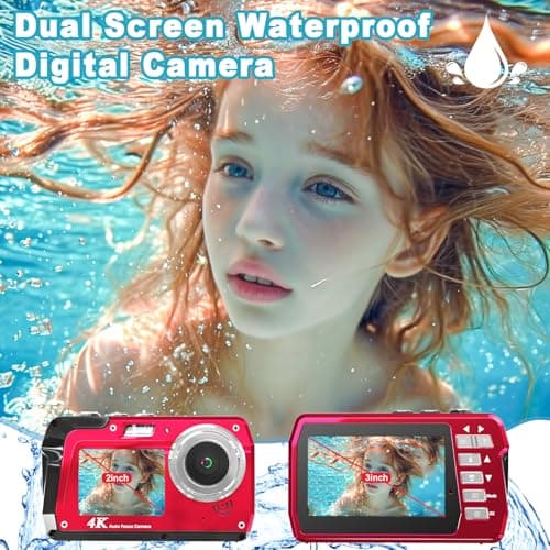 Underwater Camera 4K 48MP Waterproof Digital Camera with 32GB Card, Dual-Screen Selfie (Front & Rear), 10FT/3M Dive for Snorkeling, Surfing, Rafting, Swimming, Travel 3