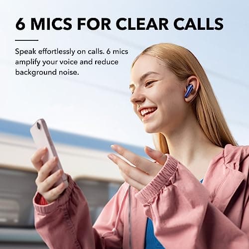 Soundcore by Anker Liberty 4 NC Wireless Earbuds, 98.5% Noise Reduction, Adaptive Noise Cancelling to Ears and Environment, Hi-Res Sound, 50H Battery, Wireless Charging, Bluetooth 5.3 5