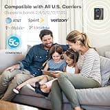 Cell Phone Booster for Home Office, Cover to 8,000 Sq Ft Signal Booster 4G LTE Compatible 5G with LCD Touch Screen 70dB Gain for All U.S. Carriers Verizon, AT&T, T-Mobile, App Support, FCC Approved 4