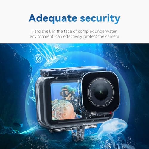 TELESIN Waterproof Case for DJI Action 5 Pro Action 4/3 Camera, with Anti-Fog Underwater Housing Shell Cage Supports 45M/148FT Deep Diving Scuba Snorkeling Swimming with Quick Release Screw 3