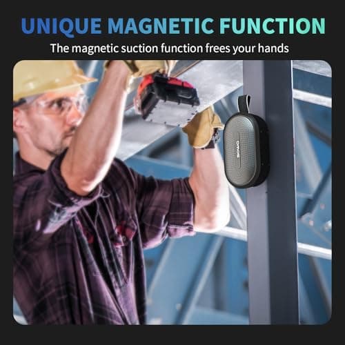 SOWO Wireless Portable Small Speaker, Ultra Magnetic Bluetooth Speaker for Golf Cart, Coverless IP67 Waterproof, 24 H Playtime, Pro Sound, Clip Hanging Design for Outdoor, Indoor - Black 5