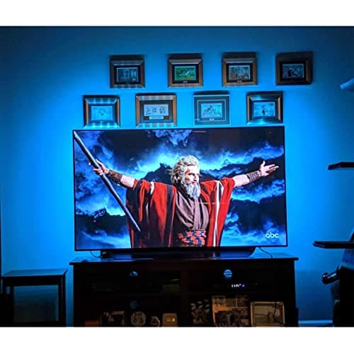 CPLID USB TV Backlight Kit for 70 75 80 82 inches Smart TV Monitor HDTV Work Space Decor - Cover 4/4 Sides Behind TV Background Lights Ambient Mood Lighting 4