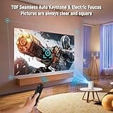 Projector 4K with WiFi and Bluetooth, Portable Projector with Sensorless Auto Focus, Outdoor Movie Projector 120'' Screen Compatible with HDMI/USB/Smartphone/PC/Laptop 5