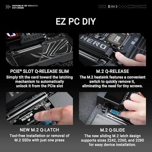 ASUS ROG Maximus Z890 Hero Intel Z890 LGA1851 DDR5 9200 HDMI 2xUSB4 6X M2 USB3.2 WiFi 7 + BT Aura RGB 5Gbit + 2.5Gbit LAN ATX 22+1+2+2 Power Phases, Motherboard 5