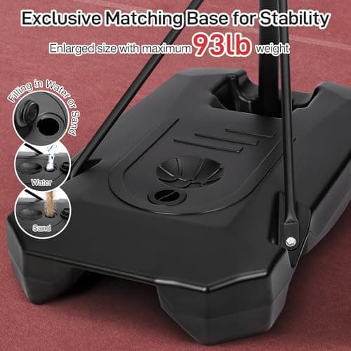 Yohood Kids Basketball Hoop Outdoor 4.82-8.53ft Adjustable, Portable Basketball Hoops & Goals for Kids/Teenagers/Youth in Backyard/Driveway/Indoor, with Enlarged Base and PC Backboard 5