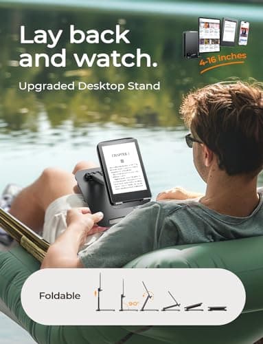 LISEN for iPad Stand Tablet Holder for Desk- Foldable Office Gifts for Men Women Desk Accessories, Home Gadgets Essentials Portable Monitor Stand for iPad a16 Accessories Bed Kindle Fire 4-15.9" 5