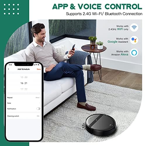 Kilgone Robot Vacuum and Mop Combo, App/Alexa Control, Smart Robot Vacuum Cleaner, Ultra-Thin, Automatic Recharge Robotic Vacuum Cleaner for Pet Hair/Carpet/Hard Floor 2