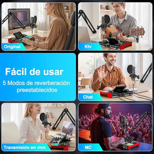 Podcast Equipment Bundle with 3.5mm Condenser Microphone for Pc/Phone Live Streaming Singing Gaming, Podcast Microphone Bundle with Live Sound Board Audio Mixer Denoise,DJ Sets 4