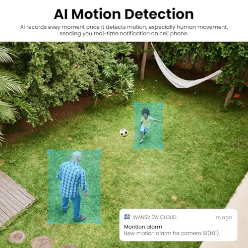 AOQEE Cameras for Home Security-2K Wireless Security Camera Outdoor with AI Motion Detection & Siren, Non-Stop Solar Powered Charging, Color Night Vision, SD/Cloud Storage, Waterproof, S1 4P 4