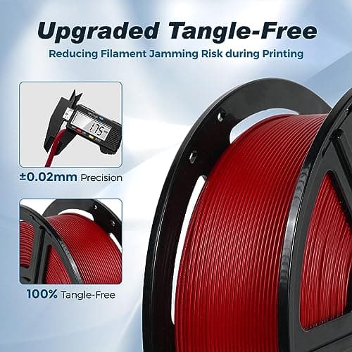 FLASHFORGE Rapid PLA Filament 1.75mm Ruby Red, 500mm/s High Speed Printing, 3D Printer Filament 1kg Spool, Dimensional Accuracy +/- 0.02mm, Enjoy Exceptional Print Quality 5