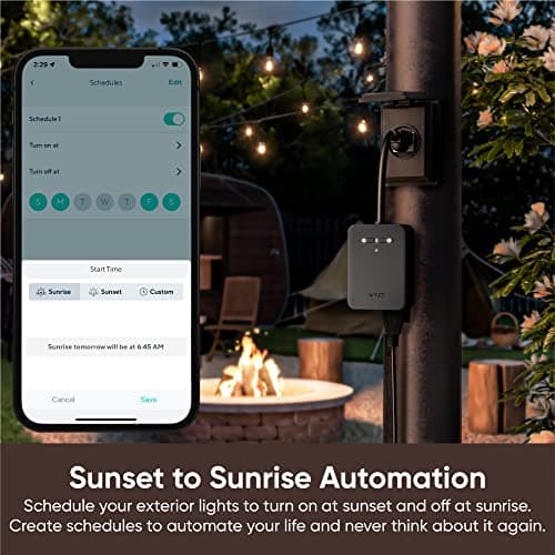 Wyze Plug Outdoor, Dual Outlets Energy Monitoring, IP64, 2.4GHz WiFi Smart Plug, Works with Alexa, Google Assistant, IFTTT, No Hub Required, Black 5