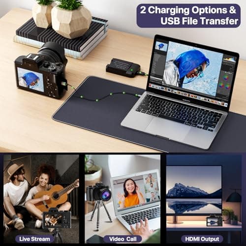 8K Digital Cameras for Photography with WiFi,Autofocus 88MP Vlogging Camera for YouTube with Dual-Lens,16X Digital Zoom Point and Shoot Camera,3.2''Touch Screen, Anti-Shake,2 Batteries &Charging Stand 4