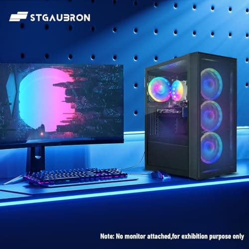 STGAubron Gaming PC Computer Desktop, Radeon RX 580 8G, Intel Core I7 8th up to 4.1GHz, 16G DDR4, 1T SSD, WiFi 6 & BT 5.2, RGB Fan x4, Windows 11 Home 4
