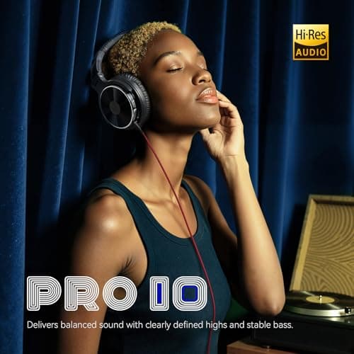 OneOdio Wired Over Ear Headphones Hi-Res Studio Monitor & Mixing DJ Stereo Headsets with 50mm Drivers and 1/4 to 3.5mm Jack for AMP Computer Recording Podcast Keyboard Guitar Laptop - Black 2