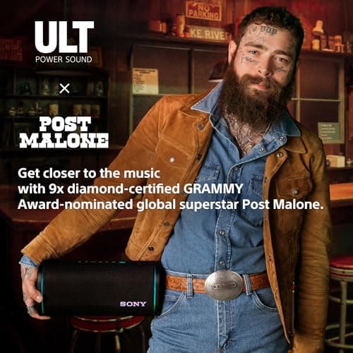Sony ULT Field 5 Wireless Portable Bluetooth Speaker, IP67 Waterproof, Dustproof, and Rustproof with Enhanced Bass, 25 Hour Battery, 360° Party Light, and Shoulder Strap (SRSULT50B), Black 3
