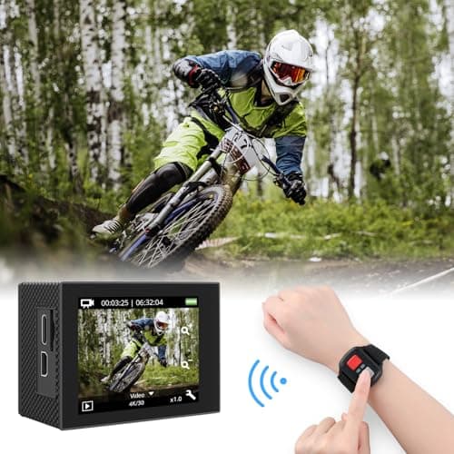 AKASO EK7000 Pro 4K30fps Action Camera with Touch Screen EIS 131ft Waterproof Underwater Camera Remote Control 5X Zoom with Helmet Accessories Kit (with 128GB MicroSD Card) 4