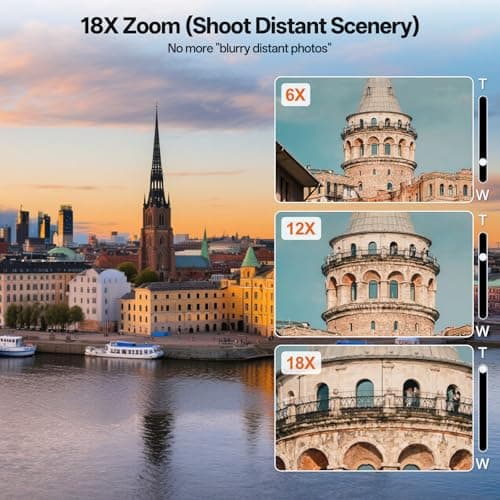 5K Digital Camera for Photography, 75MP Point and Shoot Digital Cameras with 64GB, Dual Lens 18X Zoom Autofocus for Beginners, WiFi Vlogging Camera for YouTube, 2 Batteries & 1 Charger 3