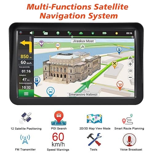 GPS Navigator for Car Truck Navigator - Navigation System 9 Inch Touchscreen, 2025 US/CA/MX Offline Maps Lifetime Free Update, Voice Guidance, Speed Cam Warning, Vehicle RV GPS para carros Trucker 6