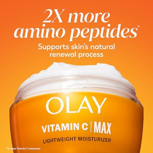 Olay Vitamin C MAX Face Moisturizer, Brightening Cream for Women, Hydrating, Evens Tone, Dark Spot & Hyperpigmentation Reduction, Glowing Skin Care - Niaciniamide, Peptides 1.7 Oz 5