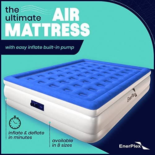 EnerPlex Twin Air Mattress with Built-in Pump - 16 Inch Double Height Inflatable Mattress for Camping, Home & Portable Travel - Durable Blow Up Bed with Dual Pump - Easy to Inflate/Quick Set Up﻿ 2