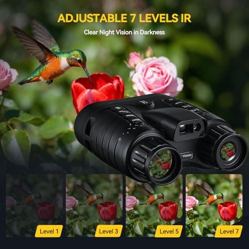 Night Vision Binoculars for Adults with Rangefinder & 4K HD Camera, 8X Digital Zoom, Full Dark Infrared Vision, Waterproof,Rechargeable for Hunting 3