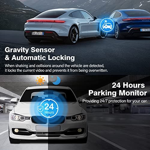 Miden S7 4K Dash Cam Front and Rear, 64G SD Card,2160P+1080P FHD Dual Dash Camera for Cars,176°+160° Wide Angle,3.2'' IPS Screen Dashcam,Loop Recording,G-Sensor,WDR,24H Parking Monitor,Night Vision 5