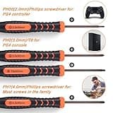 JOREST Cleaning Repair Tool Kit for PS5 PS4, with PH00 PH0 PH1 Phillips and T8 Torx Security Screwdriver set for Sony Playstation 3/4/5 Controller, Console, and Accessories, Crowbars, Tweezer, Screws 3