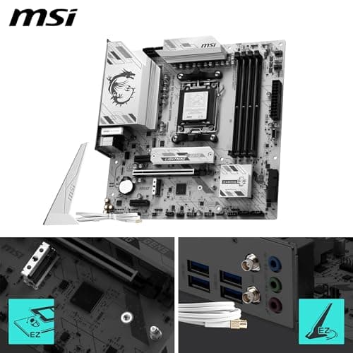MSI B850M GAMING PLUS WIFI6E Motherboard, mATX - Supports AMD Ryzen 9000 / 8000 / 7000 Processors, AM5 - DDR5 Memory Boost 8200+ MT/s (OC), PCIe 4.0 x16, M.2 Gen5, Wi-Fi 6E, 2.5G LAN 3