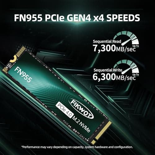 Fikwot FN955 2TB NVMe SSD M.2 2280 PCIe Gen4x4, Up to 7300MB/s, 3D NAND TLC Flash Internal Solid State Drive, Configure SLC Cache, Storage and Memory Expansion for PS5 Laptop Desktop 2