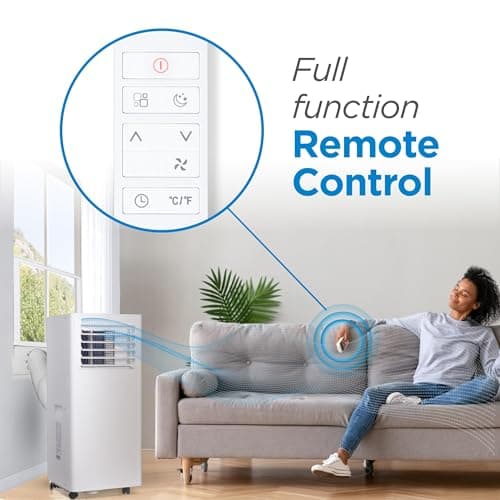 BLACK+DECKER Portable Air Conditioner, 8,500 BTU (5,100 BTU SACC) for Rooms Up To 350 Sq. Ft., Portable AC with Full Function Remote Control & Window Kit, BPACT05SM, White 3