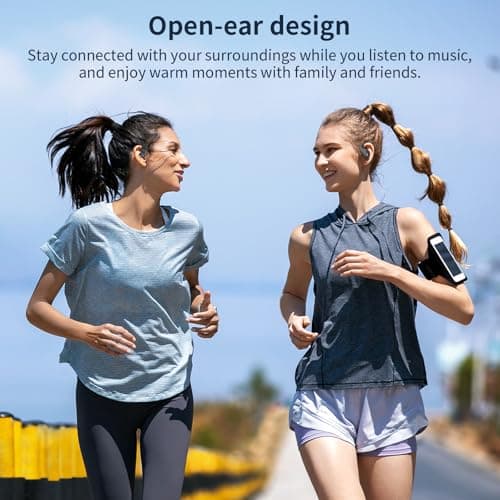 Eigsupia Open Ear Headphones, Bluetooth Headphones 5.3 Sports with Smart Digital Display, 36H Playtime, IP54 Waterproof, Wireless Earbuds Lightweight Design Fit Cycling, Running, Workout (Black) 3