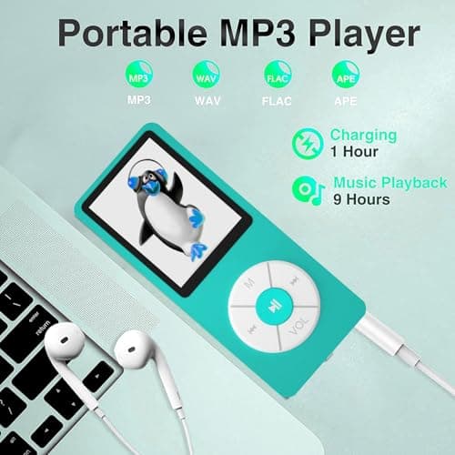 MP3 Player with 32GB TF Card,Built-in HD Speaker,Portable HiFi Music Player with Video/Voice Recorder/FM Radio/Photo Viewer/E-Book Player for Kids 3