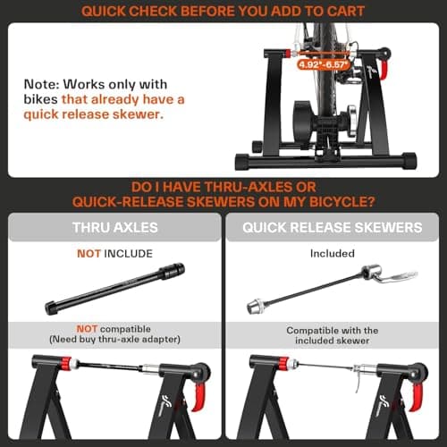 Sportneer Bike Trainer - Magnetic Stationary Bike Stand for 26-28" & 700C Wheels - Adjustable 6 Level Resistance Bike Trainer Stand for Indoor Riding with Quick Release Lever & Front Wheel Riser Block 4