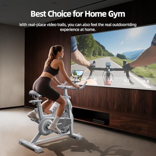 HARISON Semi Commercial Exercise Bike - Stationary Bike for Home Gym - Silent Magnetic Indoor Cycling Bike with Tablet Mount & Comfortable Seat Cushion, 380LBS/400LBS Weight Capacity Workout Bike (Magnetic Plus) 2