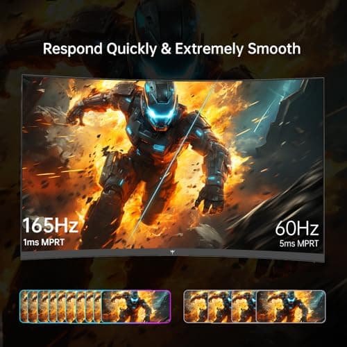 KTC 32 Inch FHD 1080p Curved Gaming Monitor - VA 1500R Curved Monitor, 165Hz 1ms MPRT, FreeSync & G-Sync, 122% sRGB, DP/HDMI, VESA, HDR10 for Gaming Home Office Business PC Monitor 2