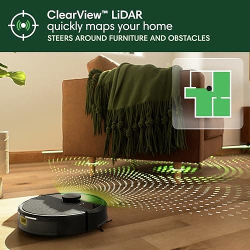 iRobot Roomba 105 Vac Robot Vacuum - Easy to use, Intense Power-Lifting Suction, LiDAR Navigation, Multi-Surface Cleaning, Cleans in Neat Rows, Self-Charging 5