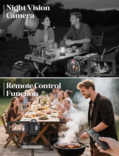 ZYDIIE 4K Video Camera Camcorder UHD 64MP Vlogging Camera for YouTube 18x Digital Zoom 3" 270° Rotation IPS Touchscreen Video Camcorder with Night Vision, Remote Control, 32GB Card, 2 Batteries 3