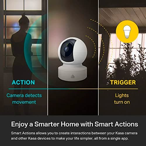 Kasa Indoor Pan/Tilt Smart Security Camera, 1080p HD Dog-Camera,2.4GHz with Night Vision,Motion Detection for Baby and Pet Monitor, Cloud & SD Card Storage, Works with Alexa& Google Home (EC70), White 3