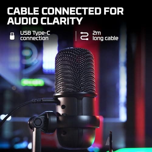HyperX SoloCast – USB Condenser Gaming Microphone, for PC, PS4, PS5 and Mac, Tap-to-Mute Sensor, Cardioid Polar Pattern, great for Streaming, Podcasts, Twitch, YouTube, Discord,Black 3