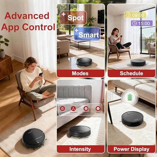 VIPSUN Robot Vacuum and Mop Combo with 4000Pa Suction, APP/Voice/Remote Control, Robotic Vacuums with Personalized Adjustment Setting, Self-Charging, Obstacle Avoidance, Smart Home Robot Aspiradora 3