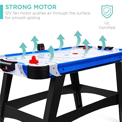 Best Choice Products 58in Mid-Size Arcade Style Air Hockey Table for Game Room, Home, Office w/ 2 Pucks, 2 Pushers, Digital LED Score Board, Powerful 12V Motor, Carrying Bag 4