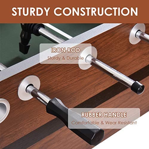 Goplus 54" Foosball Table, Soccer Game Table Competition Sized Football Arcade for Adults, Kids, Indoor Game Room Sport 6